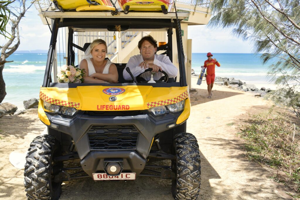 lifeguard wedding at Noosa beach