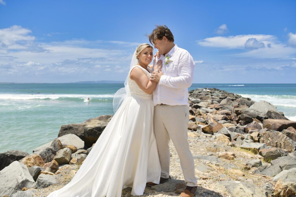 photo on the rocks at Noosa beach by Casuarina gardens