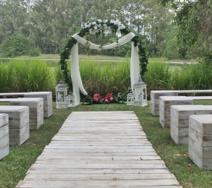 white wood ailse runner