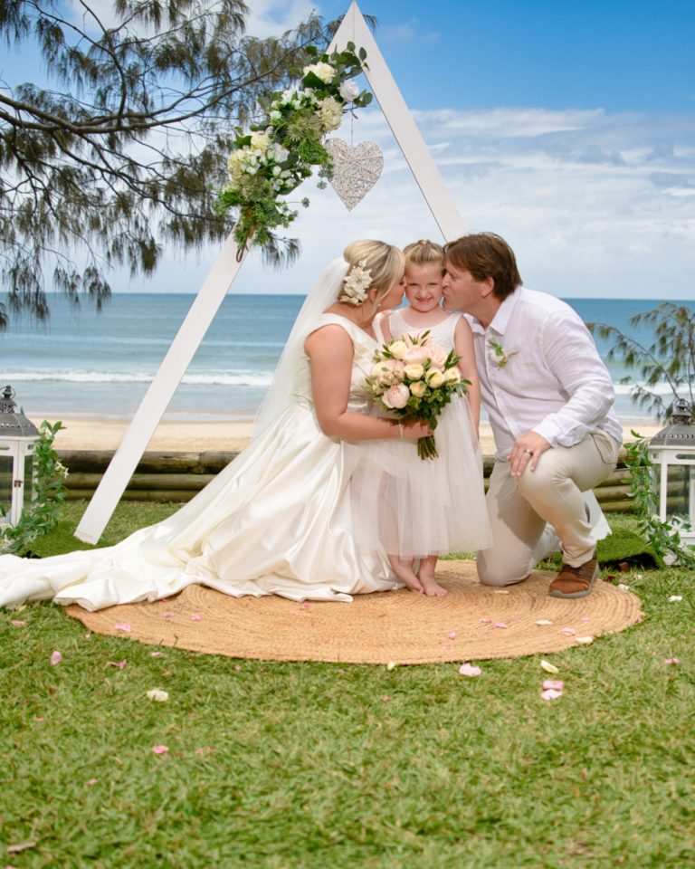 family elopement at noosa beach