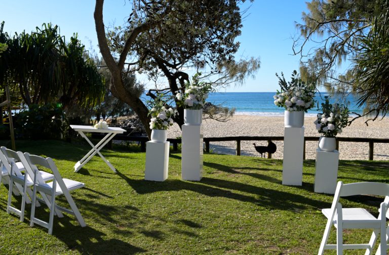 multiple wedding plinths Noosa weddings