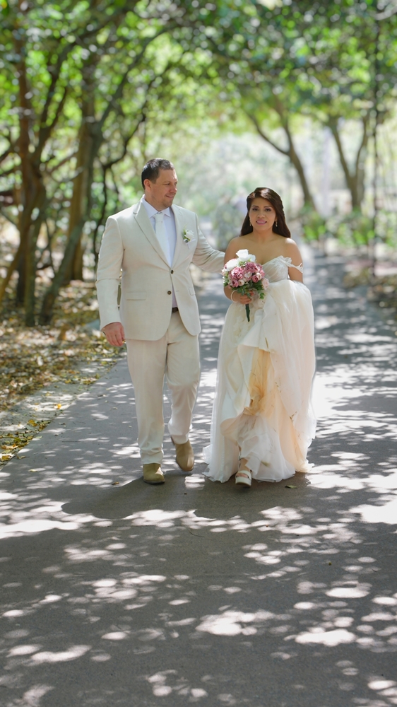 finding shade in the woods at Noosa beach