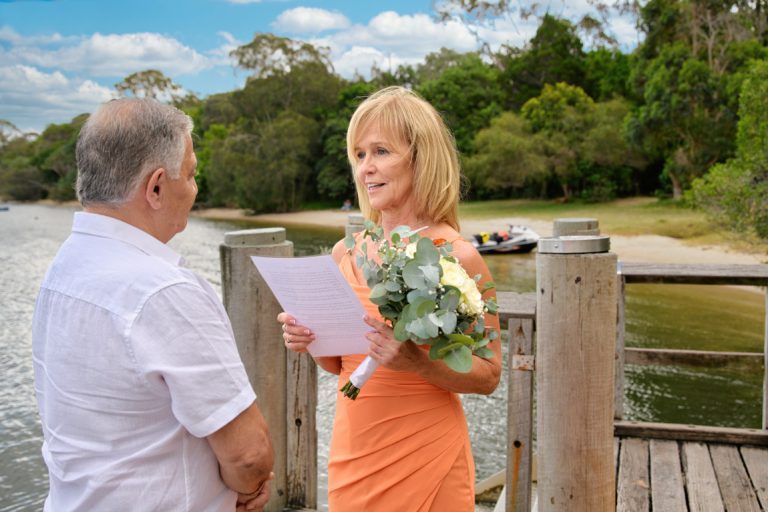 the bride reads her vows