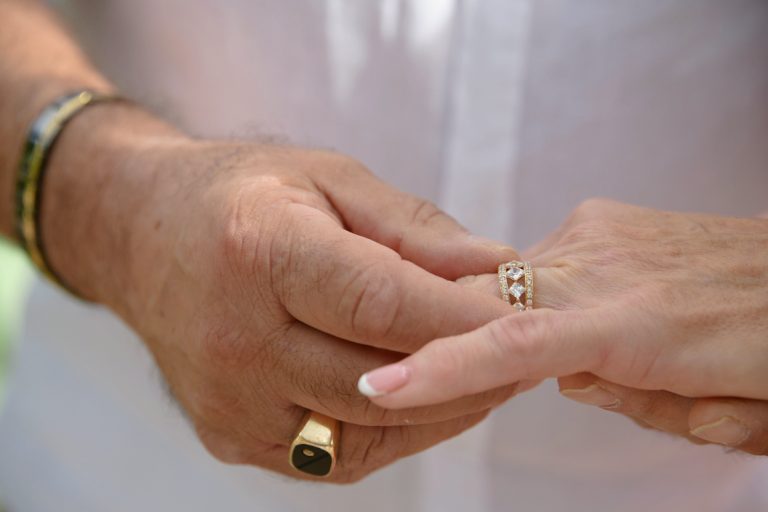 Rings are exchanged