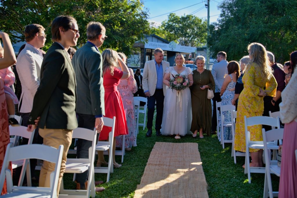 walking the aisle for the bride